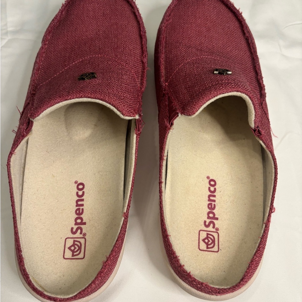 Spenco Shoes Womens 12 B Siesta Prana Mule Pink Canvas Casual Comfort Closed Toe - Picture 6 of 10